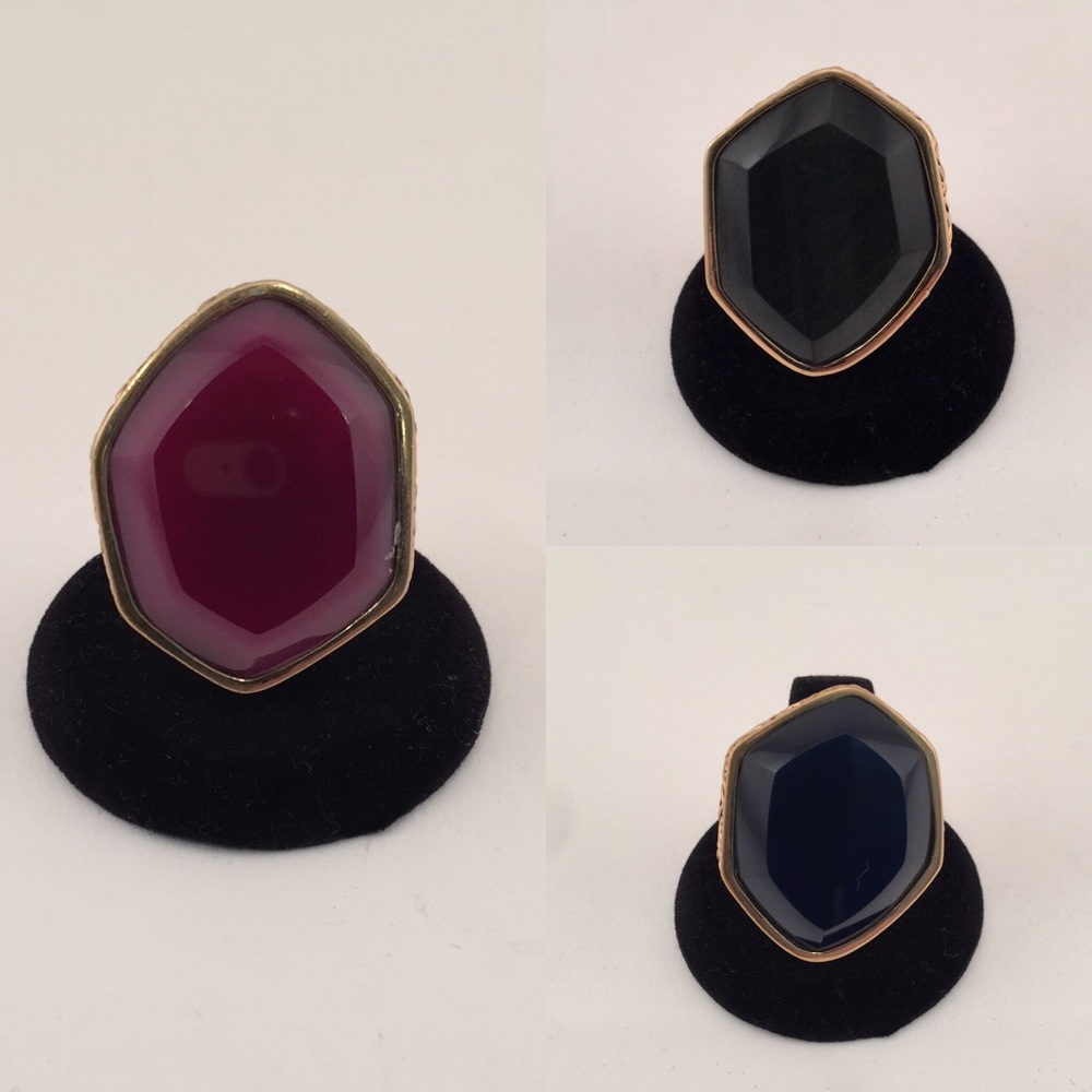 Barse Bronze and Pink Glass Cocktail Ring - Size 7